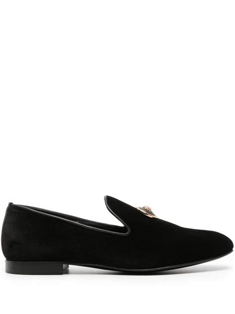 versace medusa driving loafers|Versace velvet loafers.